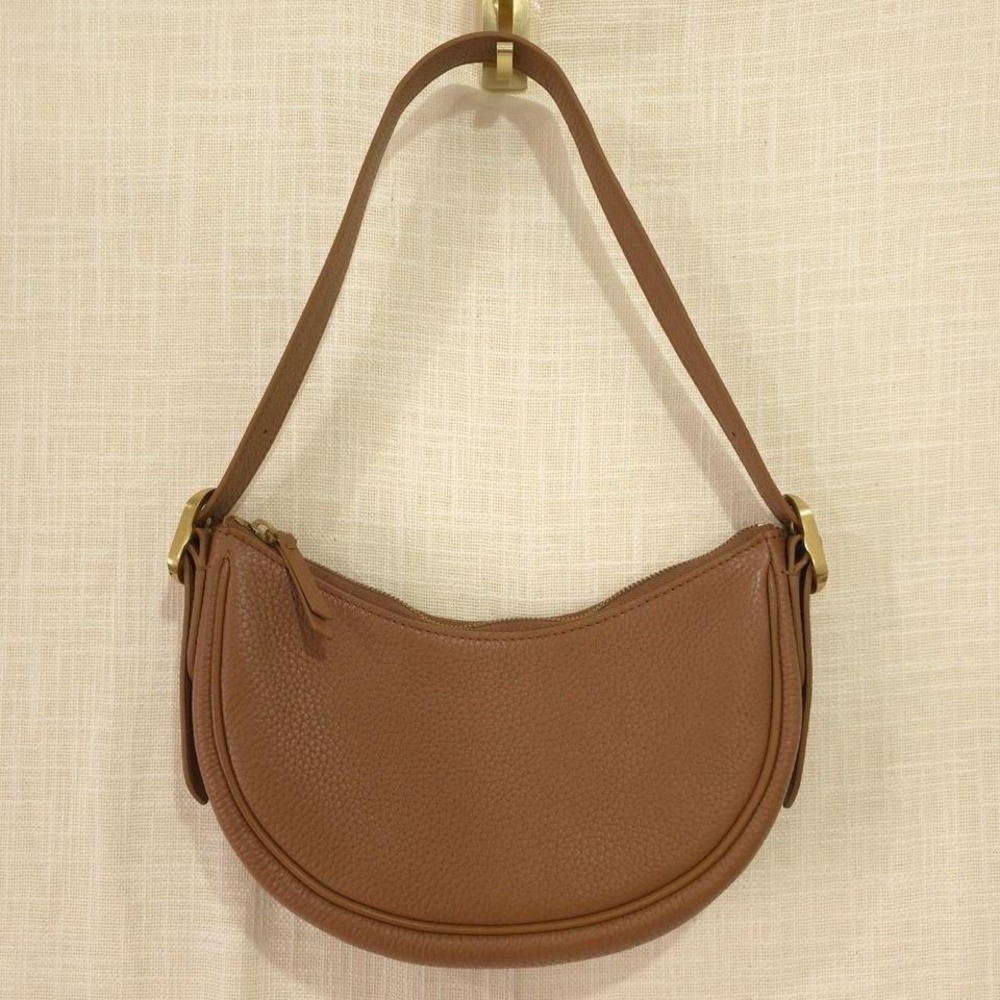Quince Italian Leather Mini Crescent Shoulder Bag